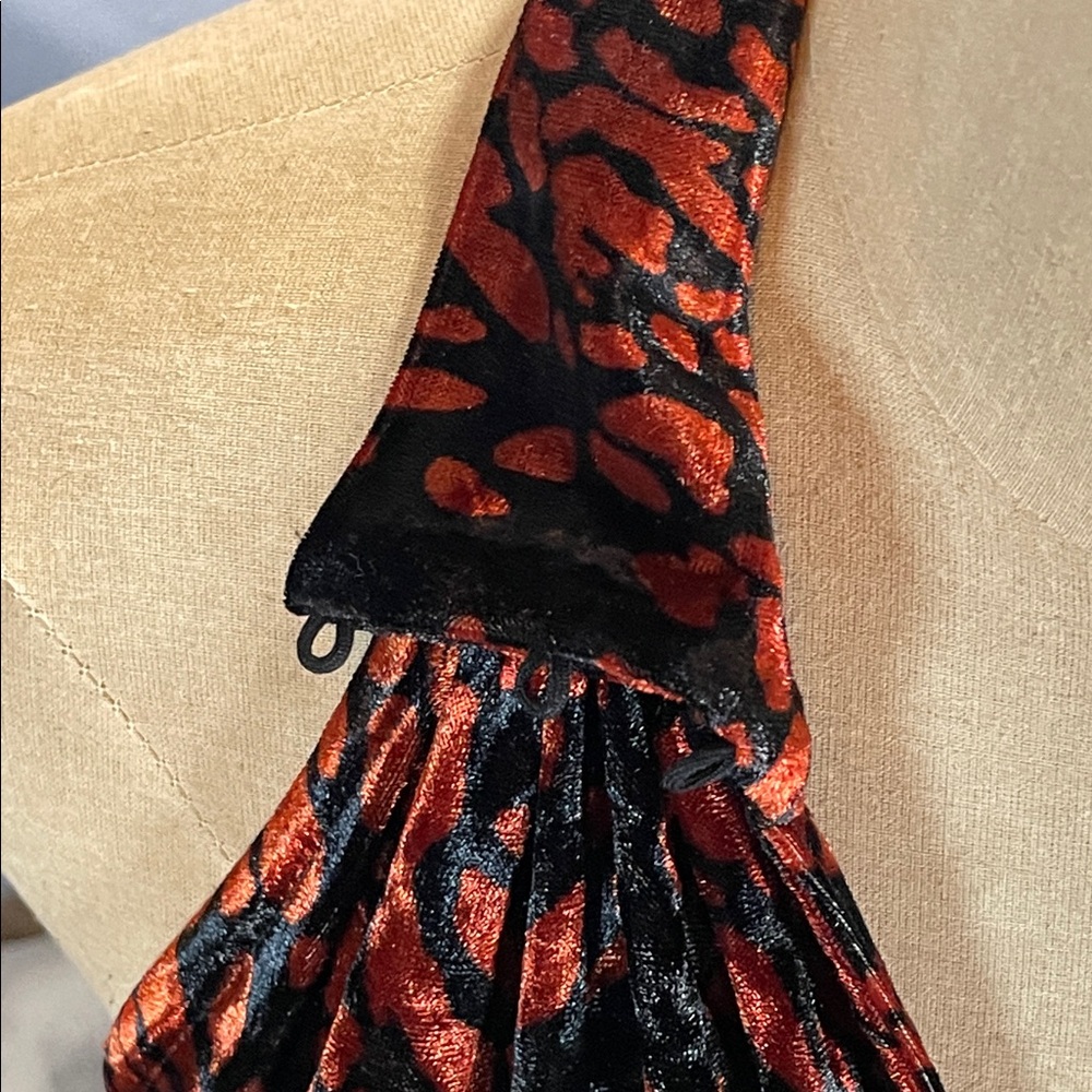 Free People Black and Rusty Orange Velvet Sleeveless Top - Picture 7 of 9